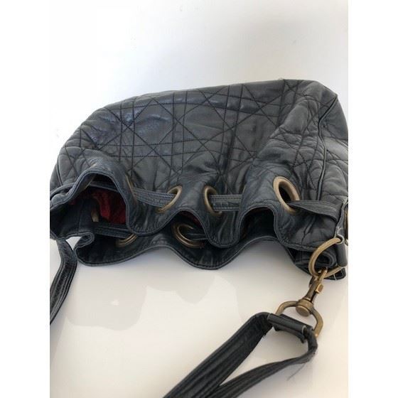 Picture of Dior cannage black drawstring tote bag