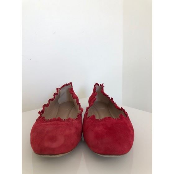 Picture of Chloe red suede flats