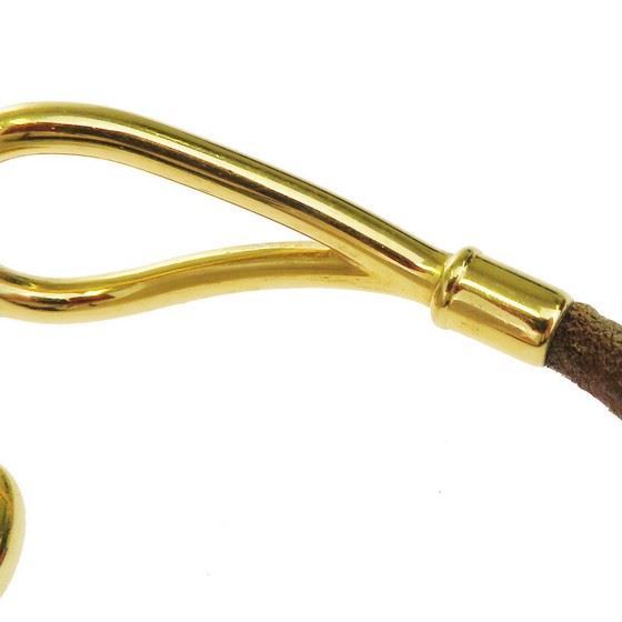 Picture of HERMES jumbo gold hook bracelet brown leather