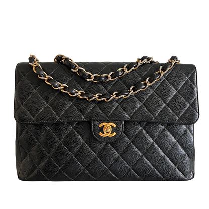 Image of ***FINAL PRICE*** Chanel 2.55 timeless jumbo caviar leather flap bag VM221055