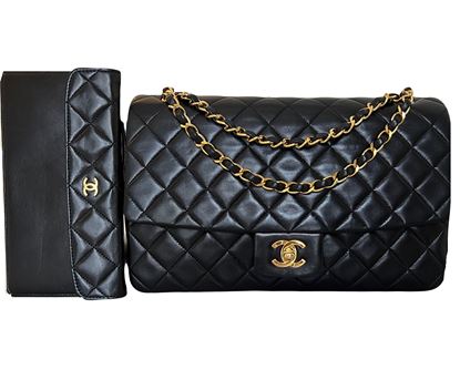 Image of Chanel medium/large 2.55 timeless classic single flap bag with wallet VM221048