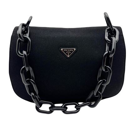 Image of Prada black shoulderbag with chunky chain VM221061