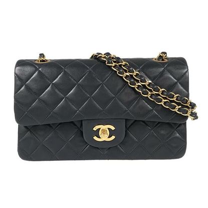 Image of Chanel small 2.55 timeless classic navy double flap bag VM221251