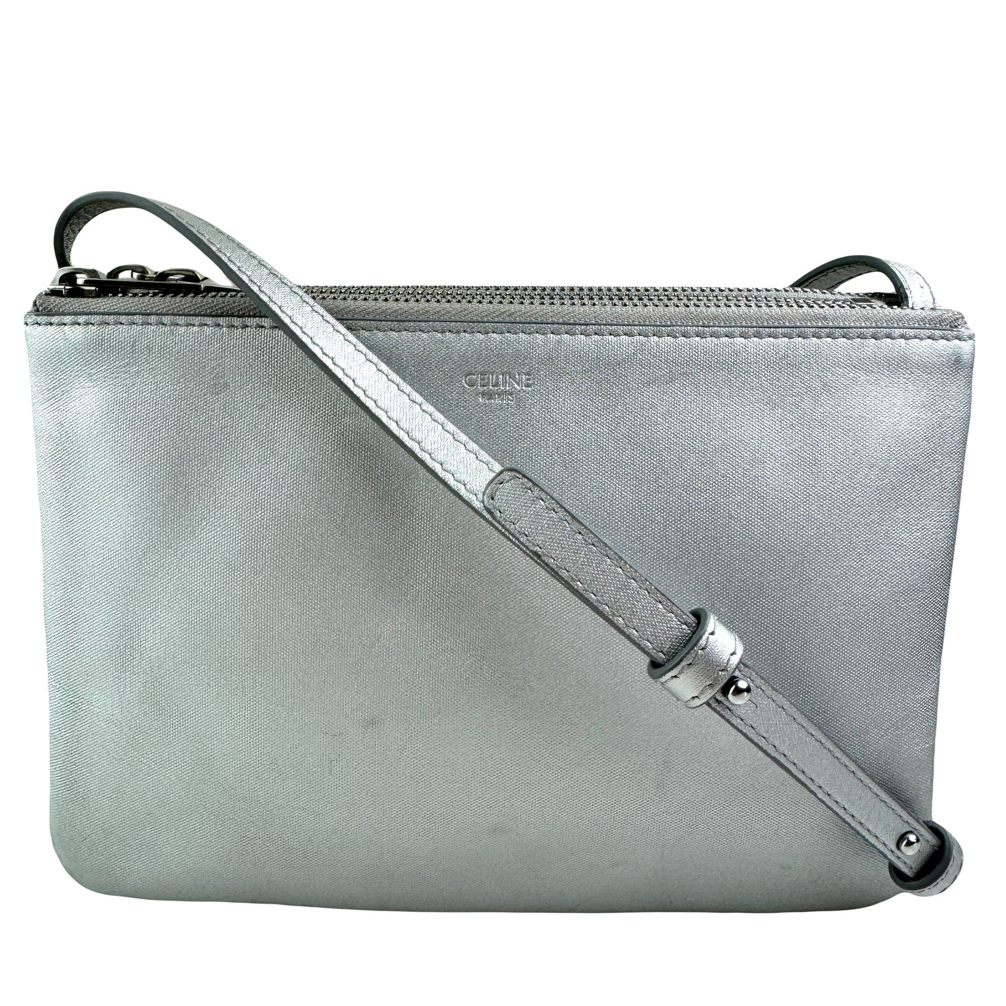 Picture of Celine silver leather trio zippy crossbody bag VM221285