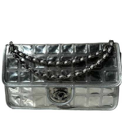 Image of Chanel metallic silver seasonal flap bag VM221308