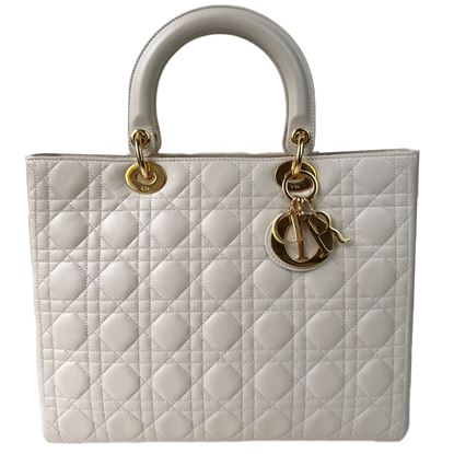 Image of Large Lady Dior cannage lambskin bag VM221373