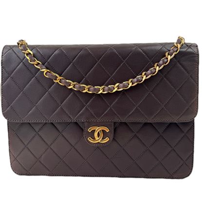 Image of Chanel chocolate brown medium 2.55 timeless classic flap bag VM221372