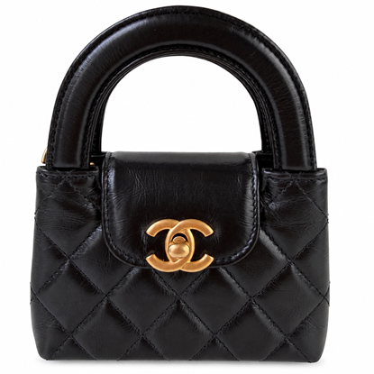 Image of Chanel mini shopping bag, nano kelly black bag VM221548