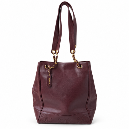 Image of Chanel Caviar CC tote bag brown/burgundy VM221552