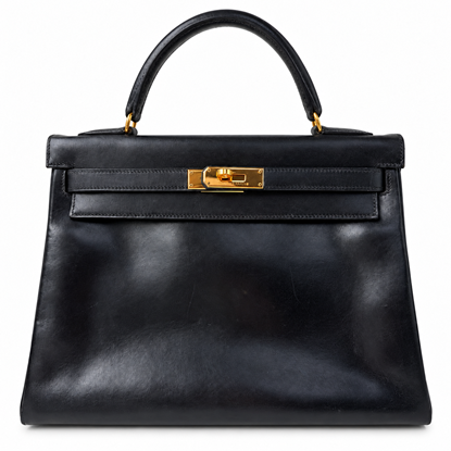 Image of Hermes 32 black Kelly bag with gold hardware VM221556